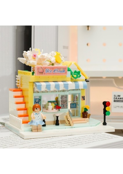 Gökkuşağı Şeker Evi Sokak Yapı Taşları Yapboz Puzzle Çocuk Oyuncakları (Yurt Dışından)