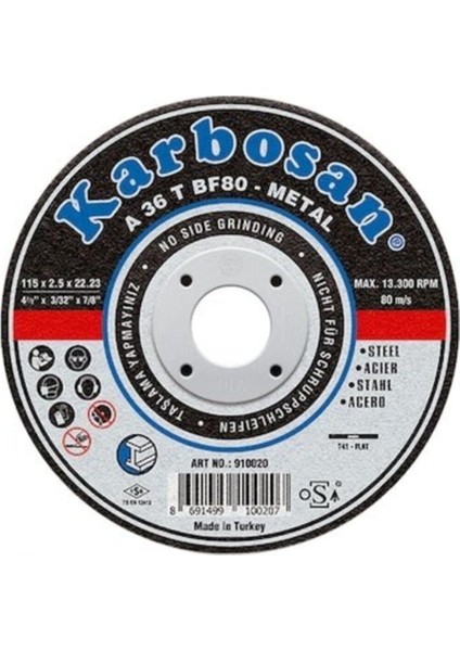 Metal Kesici Takım 115 Lik, 4 Parça, 1500 W, 1 Yıl Garanti