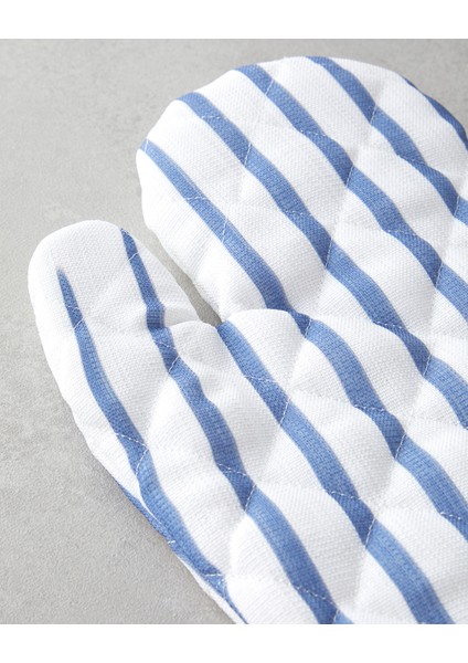 Edenic Polyester 2'li Mutfak Seti 17X30 CM+20X20 cm Beyaz - Lacivert