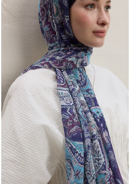 Dark Bohemy Desen Ipek Krep Şal Lavanta fiyatları