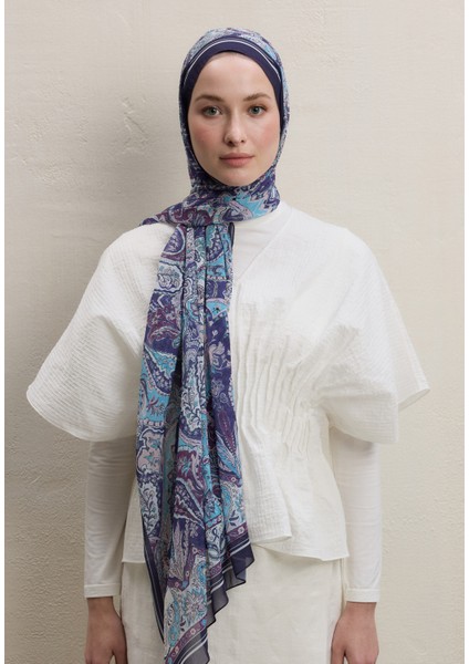 Dark Bohemy Desen Ipek Krep Şal Lavanta modelleri