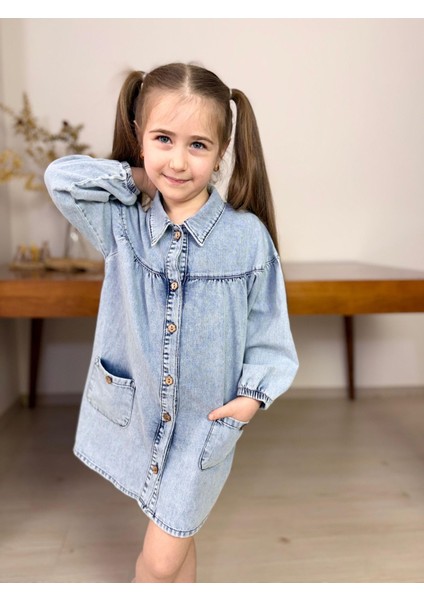 Düğmeli̇ Kot Elbi̇se