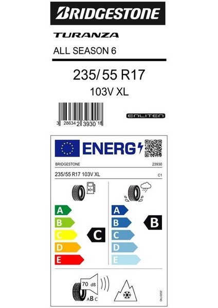 235/55 R17 103V Xl Turanza All Season 6 Oto 4 Mevsim Lastiği (Üretim Yılı:2025) fiyatları