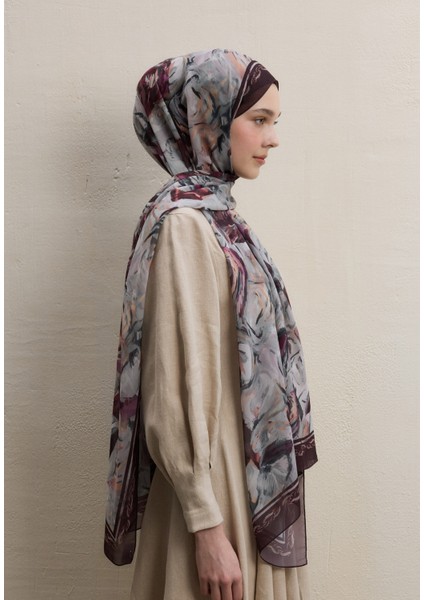 Margot Desen Ipek Krep Şal Koyu Bordo fırsatları