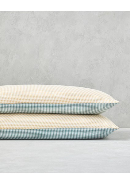 Petit Check Pamuklu 2'li Yastık Kılıfı 50X70 cm Sarı-Yeşil modelleri