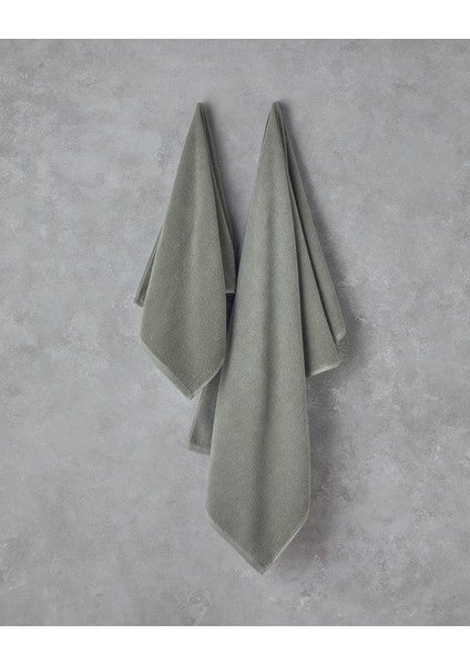 Fluffy Cotton Plus Pamuklu Yüz Havlusu 50 x 80 cm Sage