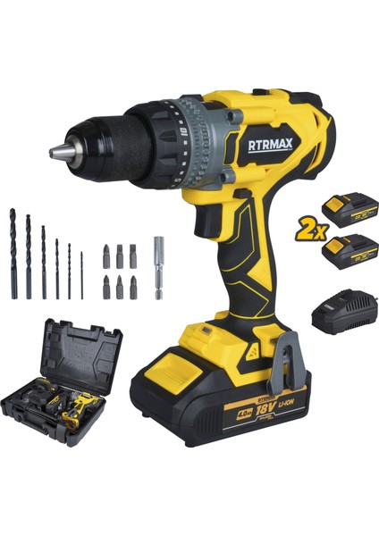 RTX3020 Şarjlı Darbeli Matkap Kömürsüz 150 Nm 2x4 Ah Plus Çift Akü Hızlı Şarj X-Lion - Akü Dahil