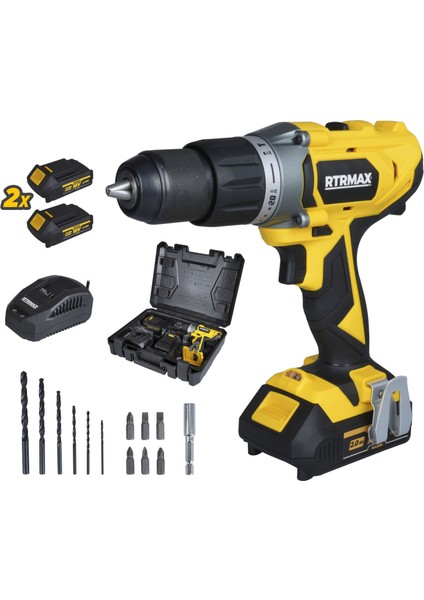 RTX1820 Şarjlı Darbeli Matkap 50 Nm 2x2 Ah Çift Akü X-Lion - Akü Dahil