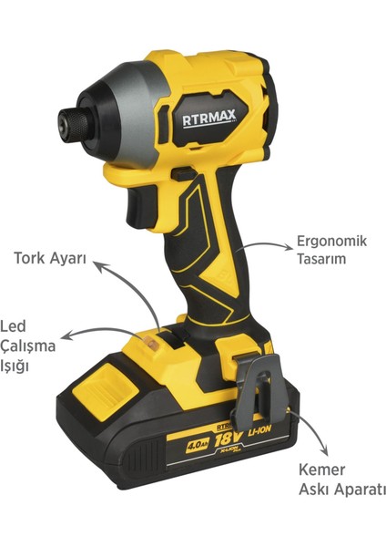 RTX3050 Şarjlı Torklu Vidalama Kömürsüz 230Nm 2x4 Ah Plus Çift Akü Hızlı Şarj X-Lion - Akü Dahil modelleri