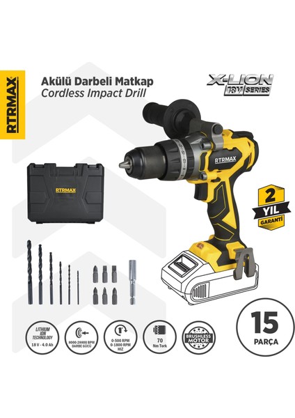 RTX3010B Şarjlı Darbeli Matkap Kömürsüz 70 Nm - Akü Hariç