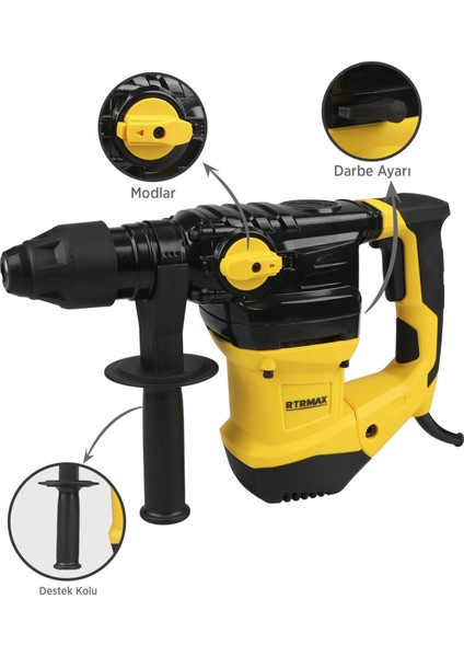 RTM2330 Elektropnömatik Sds Plus Kırıcı ve Delici 1500 W 5.5 Jul 32 mm