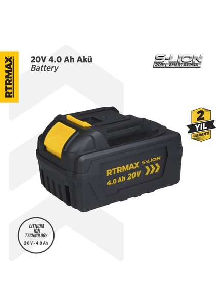 RTS5004 Smart-Lion 20V Akü Yedek Batarya 4.0 Ah