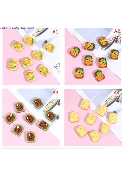 Resim Olarak 1/12 Sevimli Mini Simülasyon Tost Gıda Kek Dollhouse Minyatür Gıda Kahvaltı Aperatif Mutfak Oyuncaklar Minyatür Dıy Zanaat Oyuncaklar (Yurt Dışından)