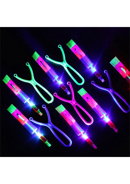 Küçük 1 Parça Uçan LED Işık Oyuncak Lastik Bant Mancınık Aydınlık Oyuncaklar Helikopter Uçan Oyuncak Flaş Işığı Lastik Bant Mancınık Çocuklar Parti Hediye (Yurt Dışından)
