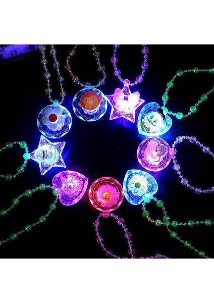1 Adet Rastgele Çocuk Aydınlık Kolye Oyuncaklar Renkli Glitter Akrilik Prenses Kolye Parti Kostüm Dekorasyon Doğum Günü Hediyesi (Yurt Dışından)