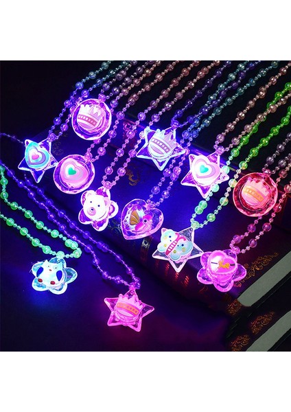 1 Adet Rastgele Çocuk Aydınlık Kolye Oyuncaklar Renkli Glitter Akrilik Prenses Kolye Parti Kostüm Dekorasyon Doğum Günü Hediyesi (Yurt Dışından)
