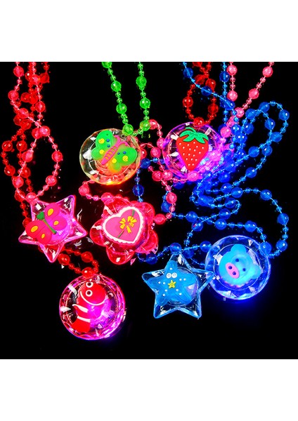 1 Adet Rastgele Çocuk Aydınlık Kolye Oyuncaklar Renkli Glitter Akrilik Prenses Kolye Parti Kostüm Dekorasyon Doğum Günü Hediyesi (Yurt Dışından)
