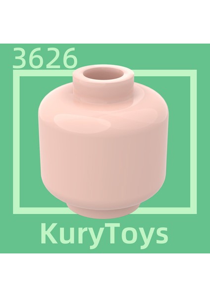 Et Rengi-7 Kury Oyuncaklar Dıy Moc 3626 #10 Adet Yapı Taşı Parçaları Vücut Parçası Kafası (Düz) - Bloke Açık Saplama (Yurt Dışından)