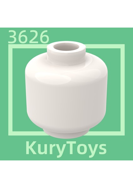 Et Rengi-7 Kury Oyuncaklar Dıy Moc 3626 #10 Adet Yapı Taşı Parçaları Vücut Parçası Kafası (Düz) - Bloke Açık Saplama (Yurt Dışından)