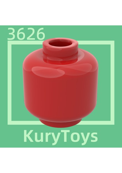 Et Rengi-7 Kury Oyuncaklar Dıy Moc 3626 #10 Adet Yapı Taşı Parçaları Vücut Parçası Kafası (Düz) - Bloke Açık Saplama (Yurt Dışından)
