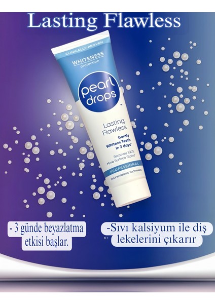 2 Adet - Pearl Drops Lastıng-Sıvı Kalsiyum ile Anti-Age Özellikli, Leke Çıkarıcı,Beyazlatıcı 3 Günde Etkili Diş Macunu 75ml.
