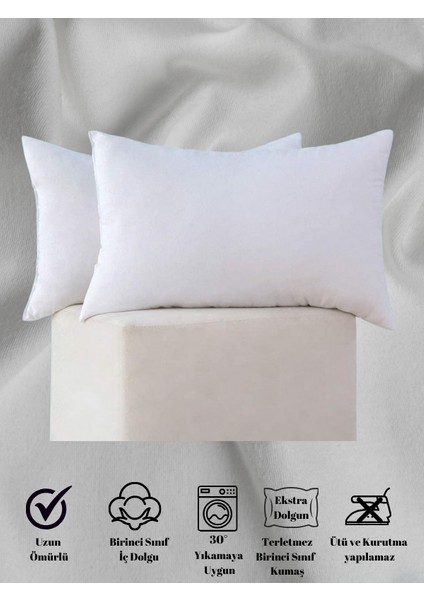 Kare Kırlent Iç Yastık 2 Adet Dolgulu Kırlent Yastığı - Ebat Seçenekli- Vakumlu