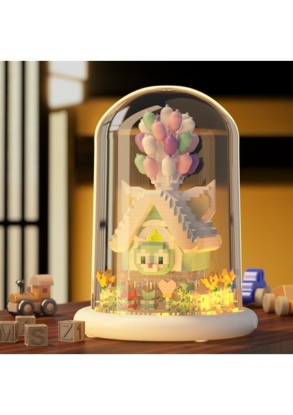 Yeni Yaratıcı Yapı Taşları Buket Ahşap Evler Monte Puzzle Çocuk Oyuncakları Süsler Hediye (Yurt Dışından)