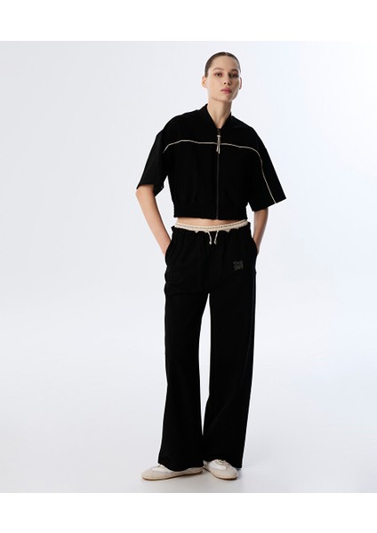 Nakışlı Kontrast Bel Pantolon TS1250003232001