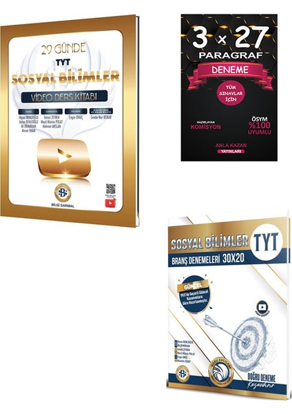 Bilgi Sarmal Tyt Sosyal Bilimler 29 Günde Video Ders Kitabı+30 x 20 Denem
