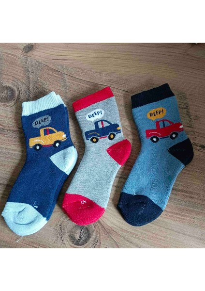 Dükkan 07 Kışlık Kalın Yumuşak Havlu Çorap Resimli Çocuk 2/3 Yaş Için 3 Çift Fiatı