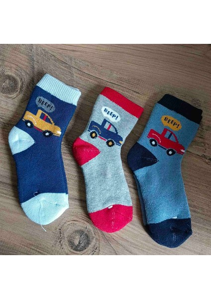 Dükkan 07 Kışlık Kalın Yumuşak Havlu Çorap Resimli Çocuk 2/3 Yaş Için 3 Çift Fiatı fırsatları