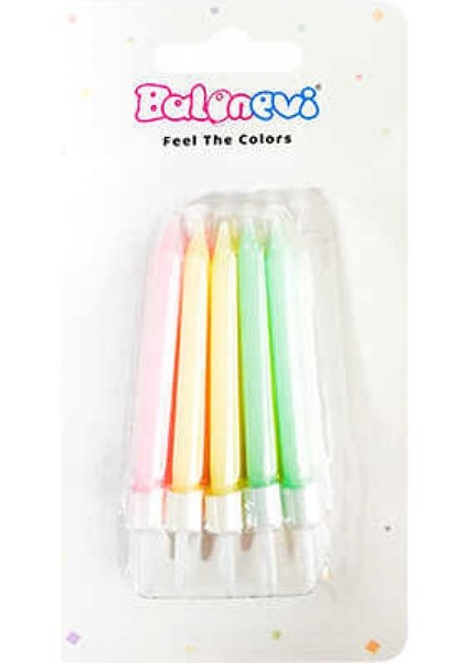 Mum Pastel Makaron Rengarenk Küçük Pk:10 Kl:24