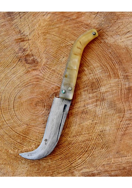 Tapan Ters Aşı ve Budama Bıçağı 24 cm Kara Çelik Boynuz