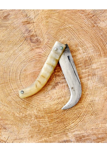 Tapan Ters Aşı ve Budama Bıçağı 24 cm Kara Çelik Boynuz