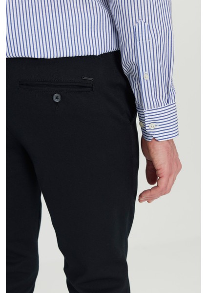 Pamuklu Slim Fit Dar Kesim Armürlü Yan Cepli Esnek Casual Pantolon indirimleri