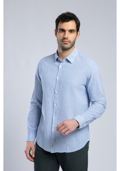 Raul Erkek U.kol Dokuma Gömlek Mavi-Beyaz fiyatları