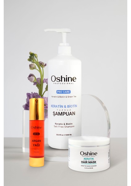 Keratin Bakım Serisi Tuzsuz Şampuan - Keratin Maskesi - Luxoil 1400 ml fiyatları