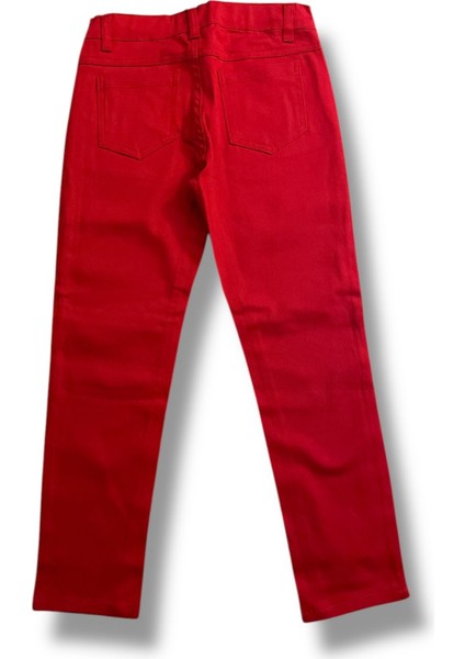 Kırmızı Likralı Pantolon