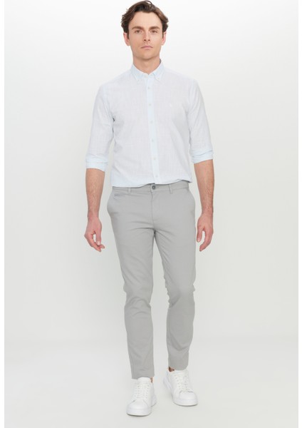 Pamuklu Slim Fit Dar Kesim Armürlü Yan Cepli Esnek Casual Pantolon fiyatları
