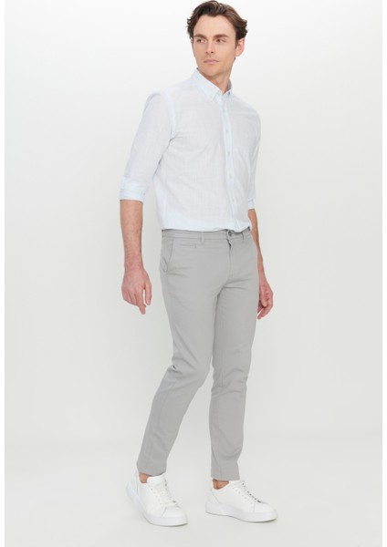 Pamuklu Slim Fit Dar Kesim Armürlü Yan Cepli Esnek Casual Pantolon modelleri