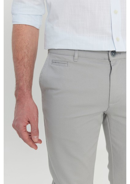 Pamuklu Slim Fit Dar Kesim Armürlü Yan Cepli Esnek Casual Pantolon fırsatları