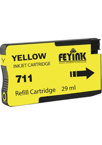 Hp 711 Yellow 29 Ml. Yellow Orijinal Plotter Designjet Mürekkep Kartuşu (CZ132A)