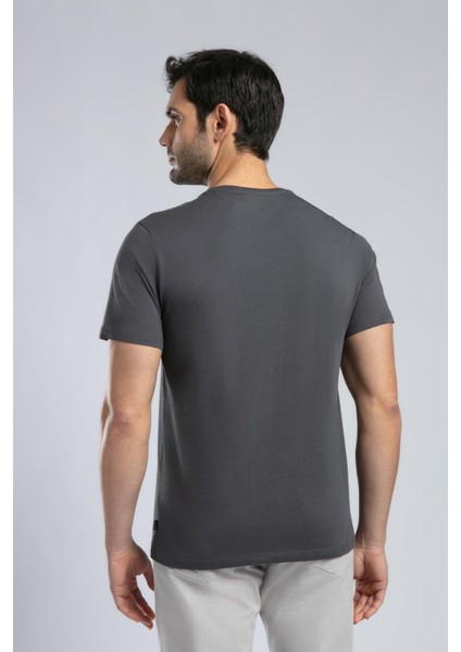 Erkek O Yaka T-Shirt Antrasit modelleri