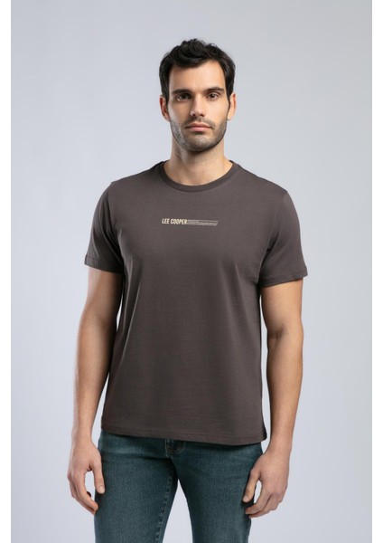 Elvis Erkek O Yaka T-Shirt Kahve