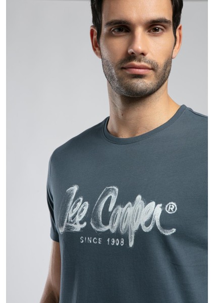 Erkek O Yaka T-Shirt Indigo