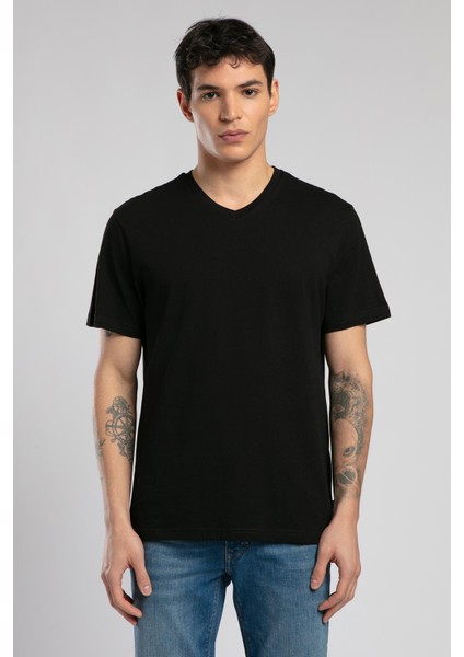 Jonat Erkek V Yaka T-Shirt Siyah fiyatları