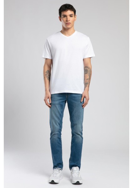 Jonat Erkek V Yaka T-Shirt Beyaz
