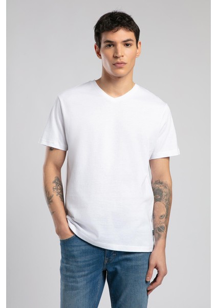 Jonat Erkek V Yaka T-Shirt Beyaz fiyatları
