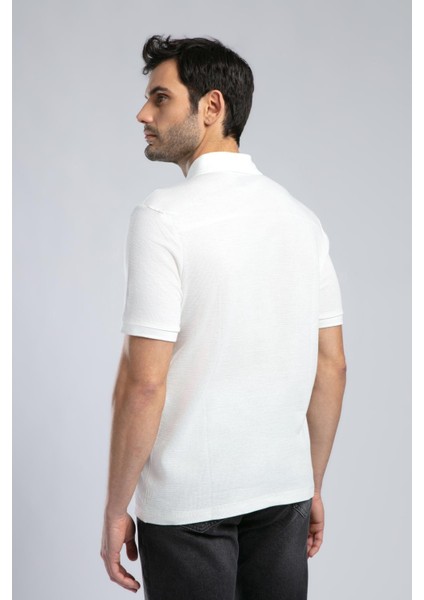 Tylen Erkek Polo Yaka T-Shirt Ekru