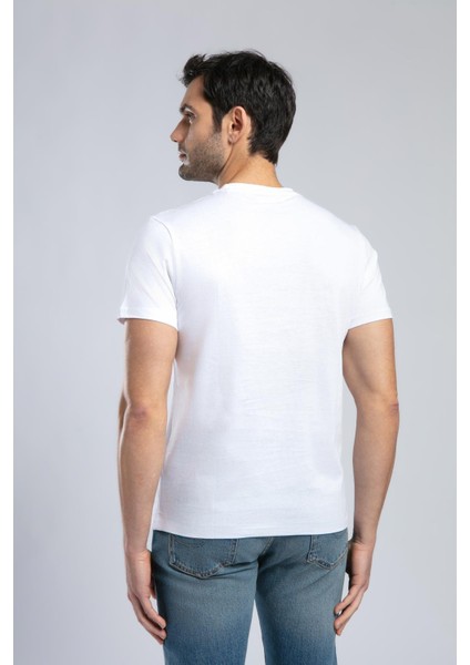 Patrico Erkek O Yaka T-Shirt Beyaz